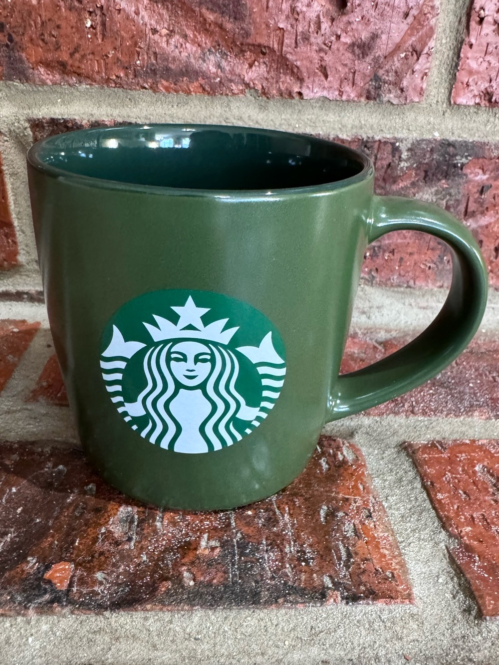 NWOT Starbucks Olive Green Ceramic Logo Mug